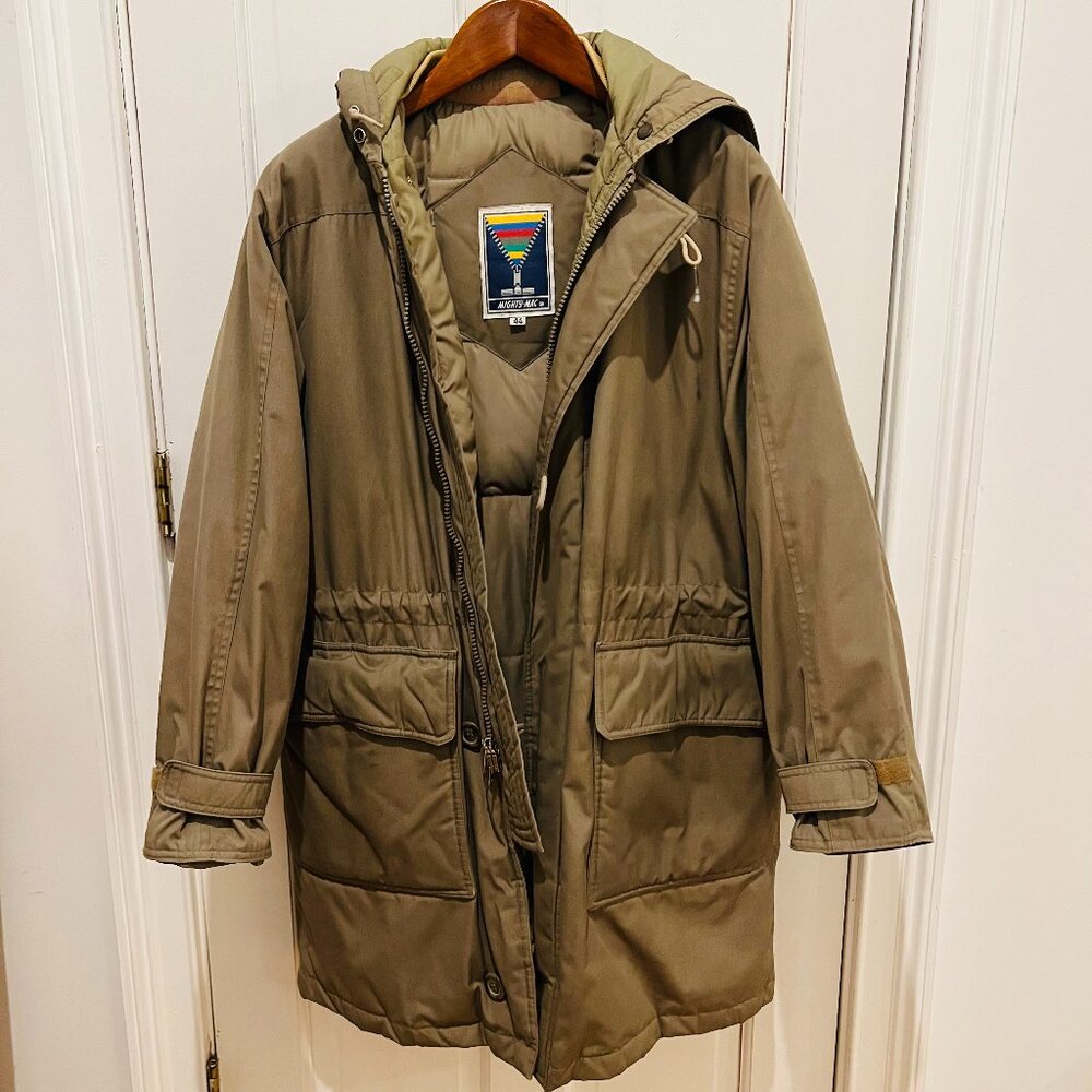 Vintage MIGHTY MAC Hooded NORSAC GOOSE Artic Down Parka Coat Jacket XL